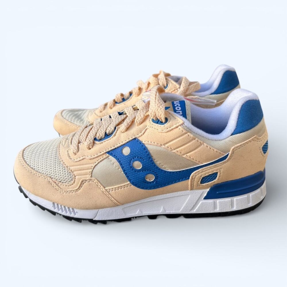 Saucony Shadow 5000 Women’s Fashion Sneakers Cream & Blue US 8.5 / EU 40 NEW